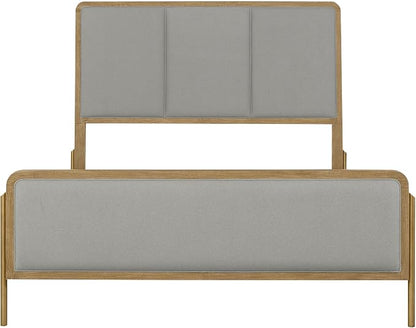 Coaster Home Furnishings Arini Coastal 5-Piece Bedroom Set Fabric Upholstered Eastern King Size Panel Bed Frame 56-inch Headboard Sand Wash and Grey 224301KE-S5