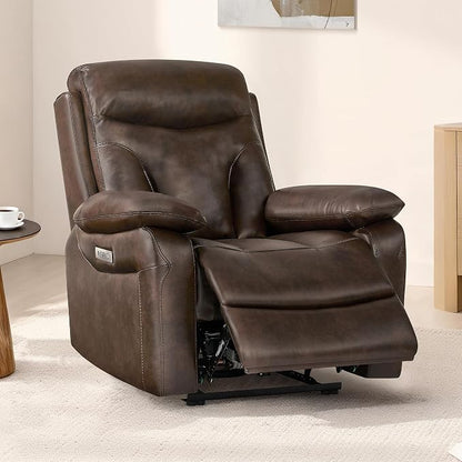 KISLOT Power Recliner Chair Set of 2, Wall Hugger Recliner with Adjustable Headrest and Footrest Dual Motor Electric Faux Leather Reclining Sofa with USB/Type-C Charging for RV Living Room Bedroom