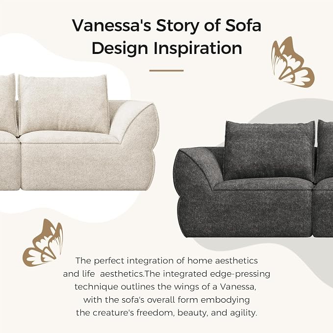 104" Modular Sectional Sofa with Deep Seat, Comfortable Upholstery L Shaped Cloud Couch for Living Room, 3-Seater Boneless Sofa with Movable Ottomans, Removable Cover, No Assembly Required, Orange