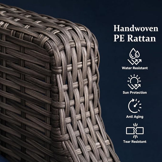 Patio Wicker Chairs with Set of 2 & Sofa | High Back All Weather PE Wicker Outdoor Chairs with Water-Resistant Cushions for Garden, Deck, Porch, Backyard, Balcony