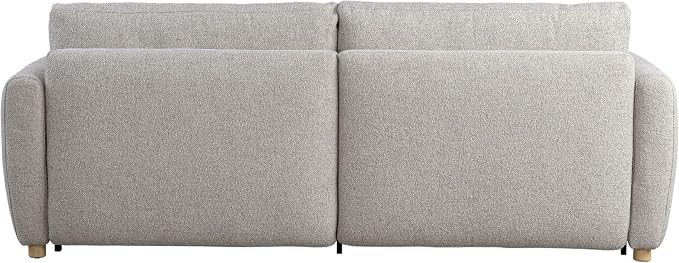 Serta Galway 91.7" Convertible Sleeper Sofa, Queen Size, Wall-Hugging Dreamglide Mechanism, Dreamcoil Comfort, Boucle Fabric, Pebble