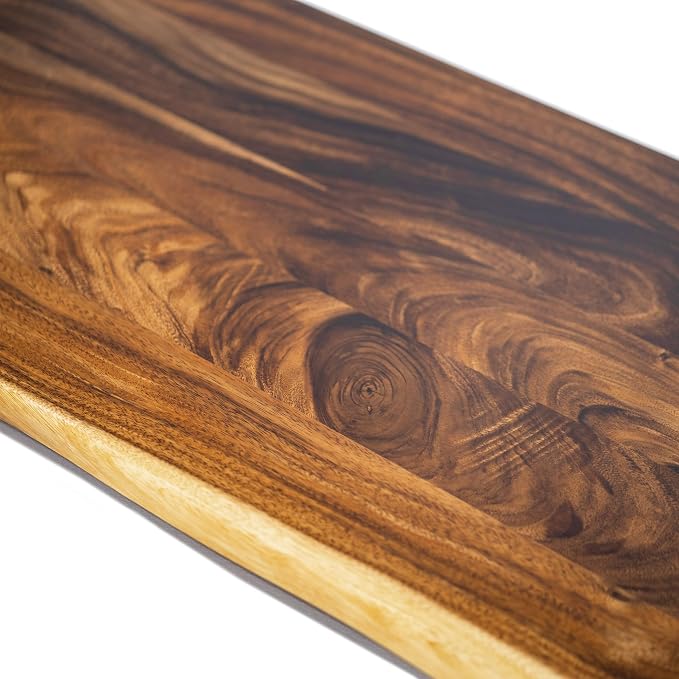Walnut Solid Wood Table Top – Live Edge Wood Slab for Desktop, Countertop, Laundry, Dining Table, RV Table Top – 27" D x 48" W, Fully Finished and Scratch Resistant