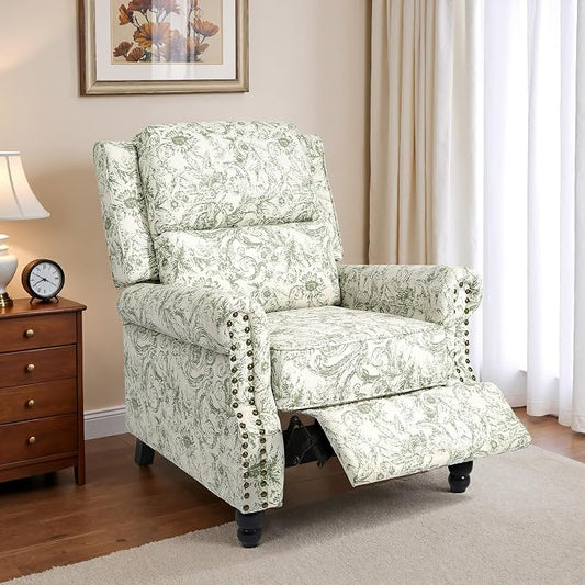 Recliner Chair, Modern Pushback Armchair with Adjustable Backrest & Footrest for Bedroom, Living Room
