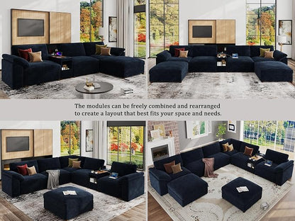EASE MOOSE L Shape Sectional Sofa, Oversized Deep Seat Modular Sofa