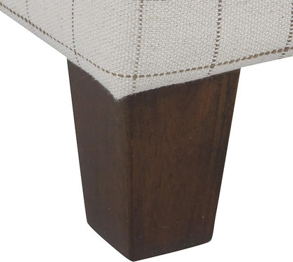 Homepop Home Decor | K7342-F2236 | Classic Square Storage Ottoman with Lift Off Lid | Ottoman with Storage for Living Room & Bedroom, Natural Windowpane Large
