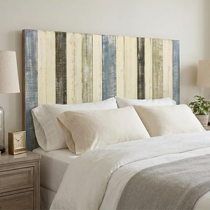 Barn Walls Full Wood Headboard - Farmhouse Mix Design - Wall Mounted Floating Headboard for Full Bed - Handcrafted Solid Wood - Easy No-Drill Installation