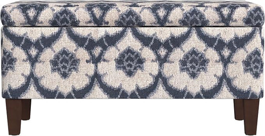 HomePop 36" Decorative Storage Bench - Blue Medallion Print
