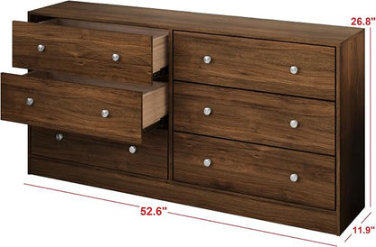 HOME DESIGN Altoona 3-Piece Bedroom Set with Dresser and Two Nightstands, Brown