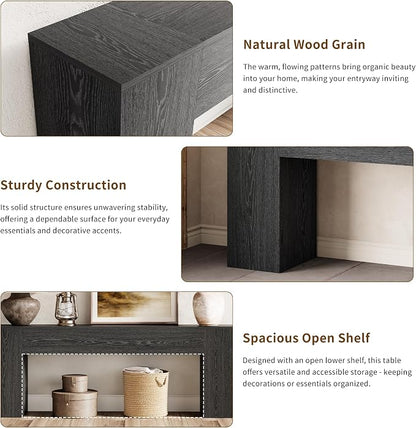 Epecoya 86 Inch Entryway Table for Living Room, Extra Long Sofa Console Table Behind Couch, Modern Wood Console Tables for Entryway, Apartment, Hallway, Black