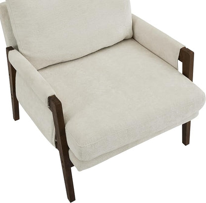 Roundhill Furniture Kelly Mid-Century Modern Accent Armchair, White