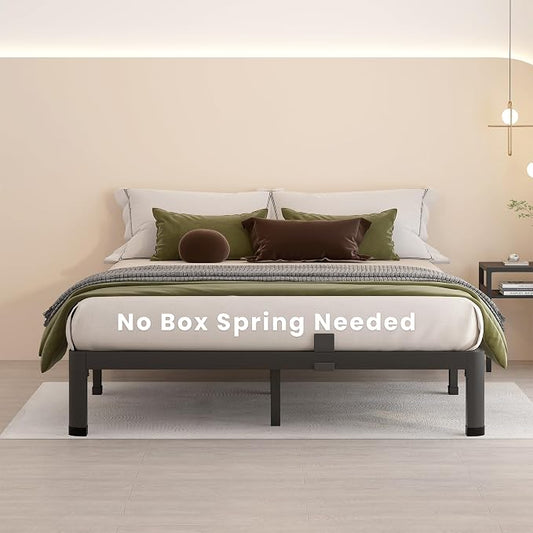 MAF 7 Inch Full Size Metal Platform Bed Frame with Round Corner Legs, 3000 LBS Heavy Duty Steel Slats Support, Noise Free, No Box Spring Needed, Easy Assembly