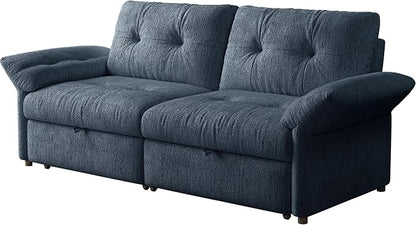81.5'' Full Sleeper Sofa, Pre-Assembled, Chenille Pull Out Couches Bed, 3-in-1 Convertible Sofa, Adjustable Backrest, Small Loveseat for Small Space, Living Room, Apartment, Chenille Blue