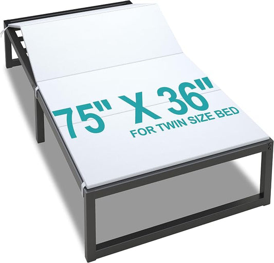 Lutown-Teen Bunkie Board Twin Under Mattress High-Density Polymer Twin Size Bunkie Board Anti-Sag, Breathable, Moisture Resistant, Noise Minimizing, White