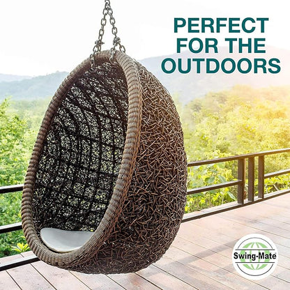 SwingMate Porch Swing Hanging Kit - 750 Lbs. Capacity - Proudly Made in The USA - Patented Heavy-Duty Suspension Swing Hangers and Springs for Hammock Chairs or Ceiling Mount Porch Swings - (Chrome)