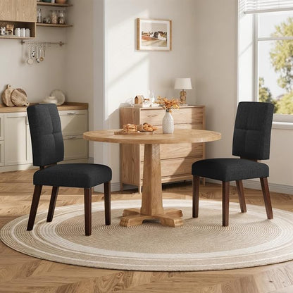 HOMRELEXA Wooden Dining Chairs Set of 6, Dining Room Chairs with Wood Legs, Cloud-Like Cushion & Reinforcement Structure Design for Kitchen/Living Room/Restaurant, Easy Assembly