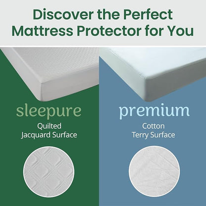 SafeRest Sleepure Waterproof Mattress Protector Crib Size - Viscose Derived from Bamboo - Fitted with Stretchable Pockets - Machine Washable Cotton Crib Mattress Cover for Bed