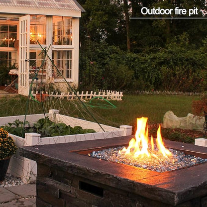 Fire Glass 19 Pound Onyx Black Glass Beads for Fire Pit 1/2 inch Tempered Glass Rocks
