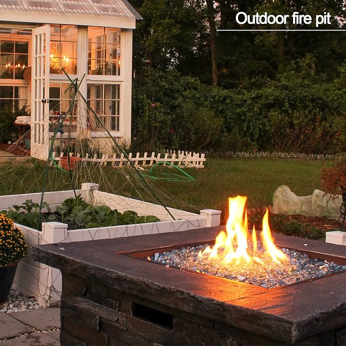 5 Pound 1/2 Inch Crushed Fire Glass for Natural or Propane Fire Pit Fireplace and Landscaping, Gold