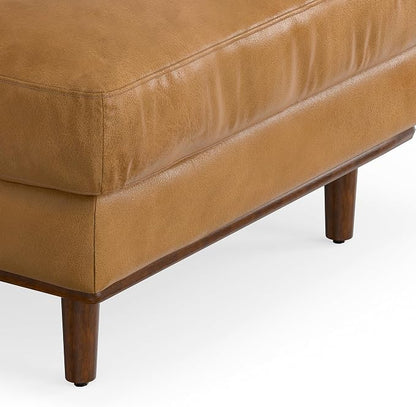 SIMPLIHOME Morrison Right Sectional Sofa in Full-Grain Genuine Leather, Sienna, 102-inches Wide, L-Shaped Leather Couch with Right Chaise for the Living Room and Family Room