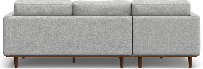 SIMPLIHOME Morrison Left Sectional Sofa in Woven-Blend Recycled Polyester Fabric, Mist Grey, 102-inches Wide, L-Shaped Couch with Left Chaise for The Living Room and Family Room