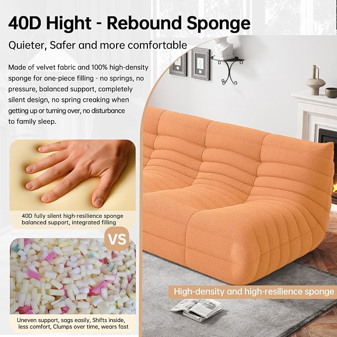 WHGBJA Bean Bag Chair for Adults with Memory Foam Couch, 3 Seater Bean Bag Sofa for Bedroom, Living Room, Reading, Gaming Floor Sofa Couch, Boneless, Comfy