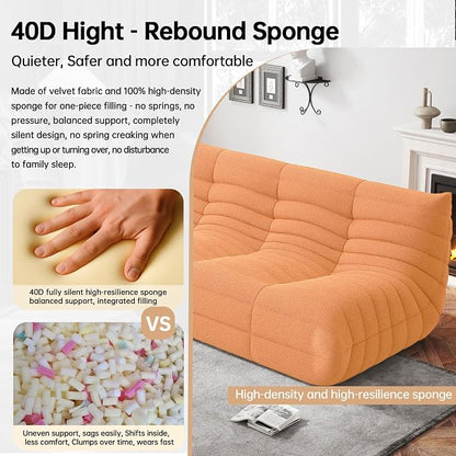 WHGBJA Bean Bag Chair for Adults with Memory Foam Couch, 3 Seater Bean Bag Sofa for Bedroom, Living Room, Reading, Gaming Floor Sofa Couch, Boneless, Comfy