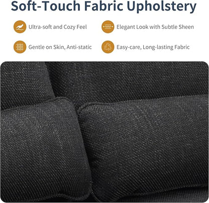 L-Shaped Sectional Sofa with Storage, Reversible Sleeper Sofa Couch with Chaise, Soft Fabric Upholstered Modular Couch with Cup Holder & Side Pockets, 1000lbs Capacity for Living Room