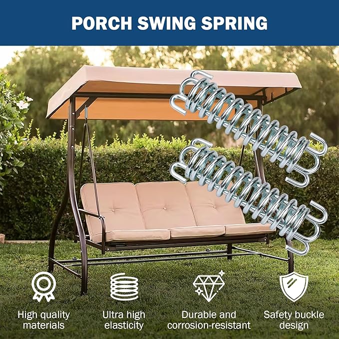Porch Swing Springs for Hammock Chair, Heavy Duty, 300 LBS, Outdoor & Indoor (2 Pack)