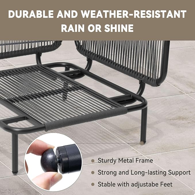 Crestlive Products Outdoor Patio Furniture Set with Coffee Table, 6 Seater Modular Oversized Patio Conversation Set with Cushions, Modern Sectional for Backyard, Deck, Porch, or Poolside