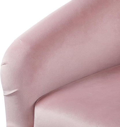 Topeakmart Velvet Accent Chair, Modern Club Chair Upholstered Armchair with Solid Legs Comfy Sofa Chair for Living Room/Bedroom/Waiting Room, Pink