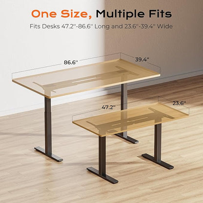 Huuger Dual Motor Electric Standing Desk Frame, Sit Stand up Desk Leg for 47.2” to 86.6” Desktop, Computer Desk Leg with Cable Tray, 3 Memory Height Presets, 2 Hooks, Black Frame Only, 1CD128B