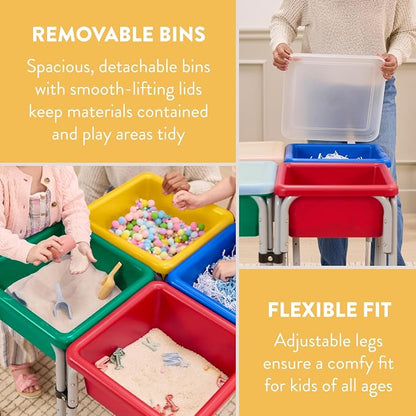 Back2School Express Adjustable Quad Sensory Tables with Lids, Children's Furniture, Primary