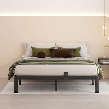 MAF 10 Inch Full Size Metal Platform Bed Frame with Round Corner Legs, 3000 LBS Heavy Duty Steel Slats Support, Noise Free, No Box Spring Needed, Easy Assembly