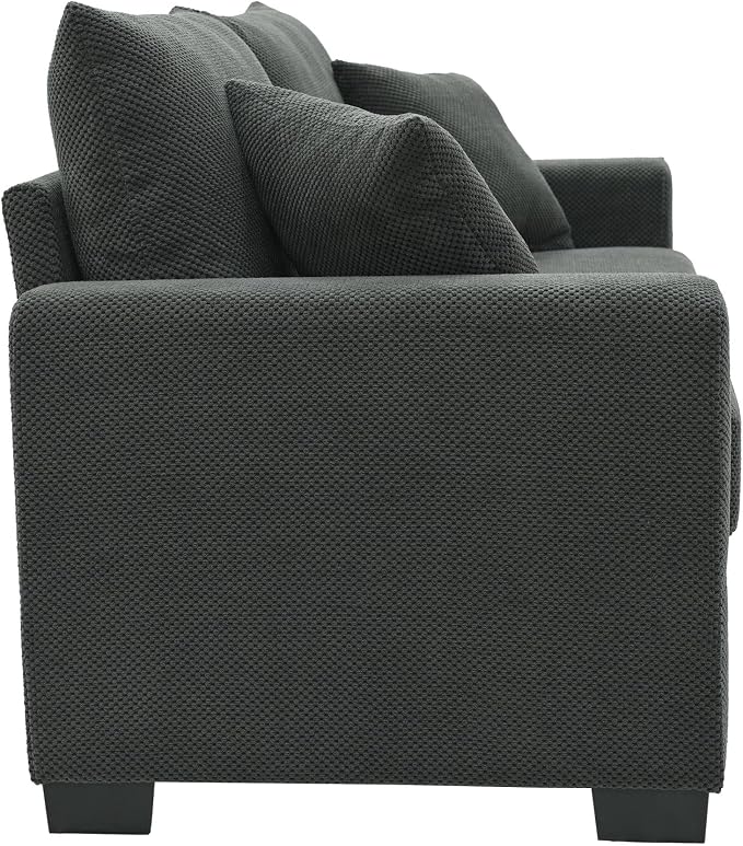 Ball & Cast 69" Loveseat Sofa, Modern Love Seat Couches for Living Room,Upholstered 2 Seater Small Couch with Throw Pillows for Bedroom,Apartment,Office,Easy Assembly,Dark Grey