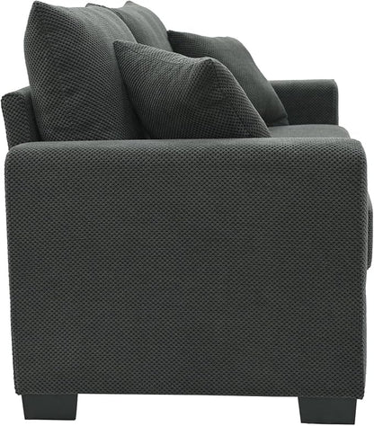 Ball & Cast 69" Loveseat Sofa, Modern Love Seat Couches for Living Room,Upholstered 2 Seater Small Couch with Throw Pillows for Bedroom,Apartment,Office,Easy Assembly,Dark Grey