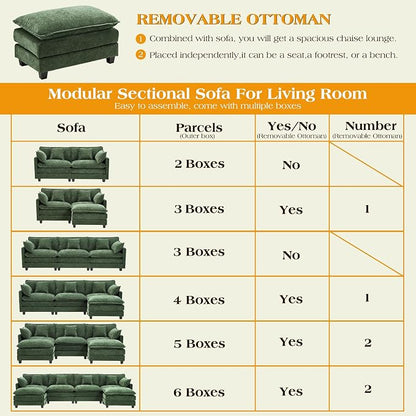 77.6" Modular Sectional Sofa,Loveseat Couch for Living Room, Modern Deep Seat Sofa 2 Seater Chenille Fabric Comfy Cloud Couches with Throw Pillows for Apartment,Small Spaces