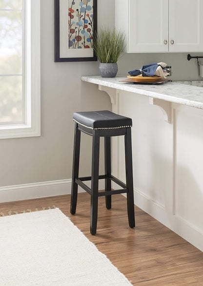 Linon Claridge Bar, Black Stool, 32" X 18.75" X 13"