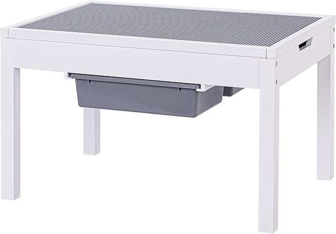 Large 2 in 1 Kid Activity Table with Storage, Play Table for Kids, Boys,Girls,White, 32.2"W x 22.2"L x 20"H, Ages 3+
