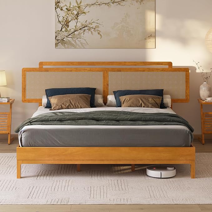 Neil Bed Frame - King - Teak Brown