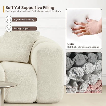 KISLOT 84" Boneless Couch No Assembly Required Loveseat Sofa Modern Deep Seat Cloud Couch Modern Compressed Sofa Oversized Upholstered 3-Seater for Living Room Bedroom