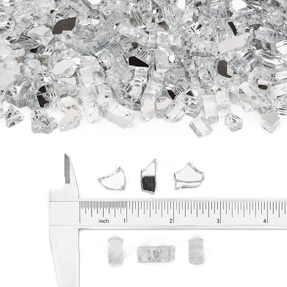 Stanbroil 10-Pound Fire Glass - 1/2 inch Reflective Tempered Fire Glass for Fireplace Fire Pit, Platinum Reflective
