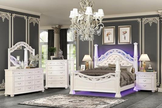 First of a Kind Valentina Pearl King 5 Piece Bedroom Set