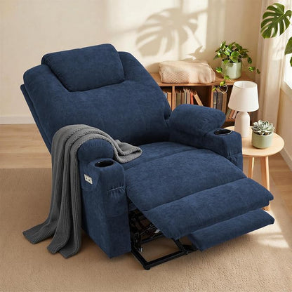 MCombo Power Lift Recliner Chair for Elderly R7510(Admiral, Large-Wide) | Oversized for Big and Tall, Heat and Massage, USB& Type C Charging Port, FSC Certified