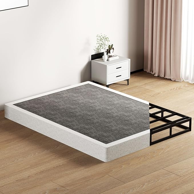 SHOANED 7 Inch Full Box Spring - Metal Frame Mattress Foundation Memory Foam Basics Bed Base Heavy Duty Box Springs No Noise, 3000lbs Max Weight Capacity