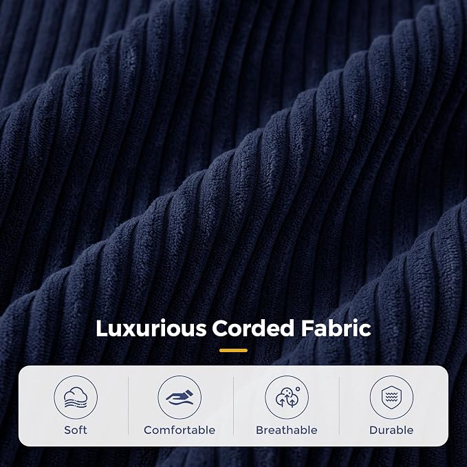 MAXYOYO Modular Sectional Sofa Couch, Foldable U Shaped Cloud Couch with Pillows, Tufted 7-Seat Boneless Lounger Floor Sofa Bed for Living Room, No Assembly Required, Navy
