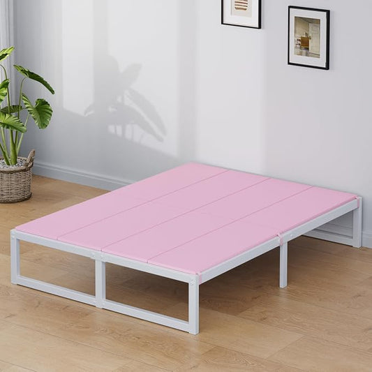 Lutown-Teen Bunkie Board California King Under Mattress High-Density Polymer Cal King Bunkie Board Anti-Sag, Breathable, Moisture Resistant, Noise Minimizing, Pink