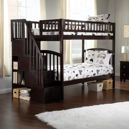 AFI, Westbrook Staircase Bunk Bed Twin Over Twin, Espresso