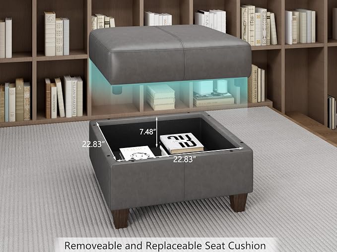 EASE MOOSE U Shaped Modular Sectional Sofa with Storage, Faux Leather Sectional Sofa Oversized Modular Sectional Couch