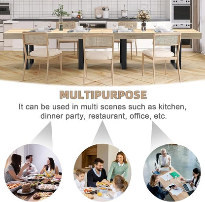 STHOUYN 63”-79” Extendable Dining Room Table Desk for 6 8 10, Modern Rustic Kitchen Expanding Table, Wooden Long Large Expandable Dining Room Conference Table for Kitchens (Natural Oak)