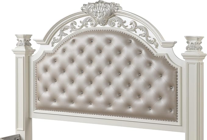 First of a Kind Platinum White King 5 Piece Bedroom Set